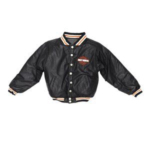 Harley Davidson Black Reversible Varsity Jacket 7y